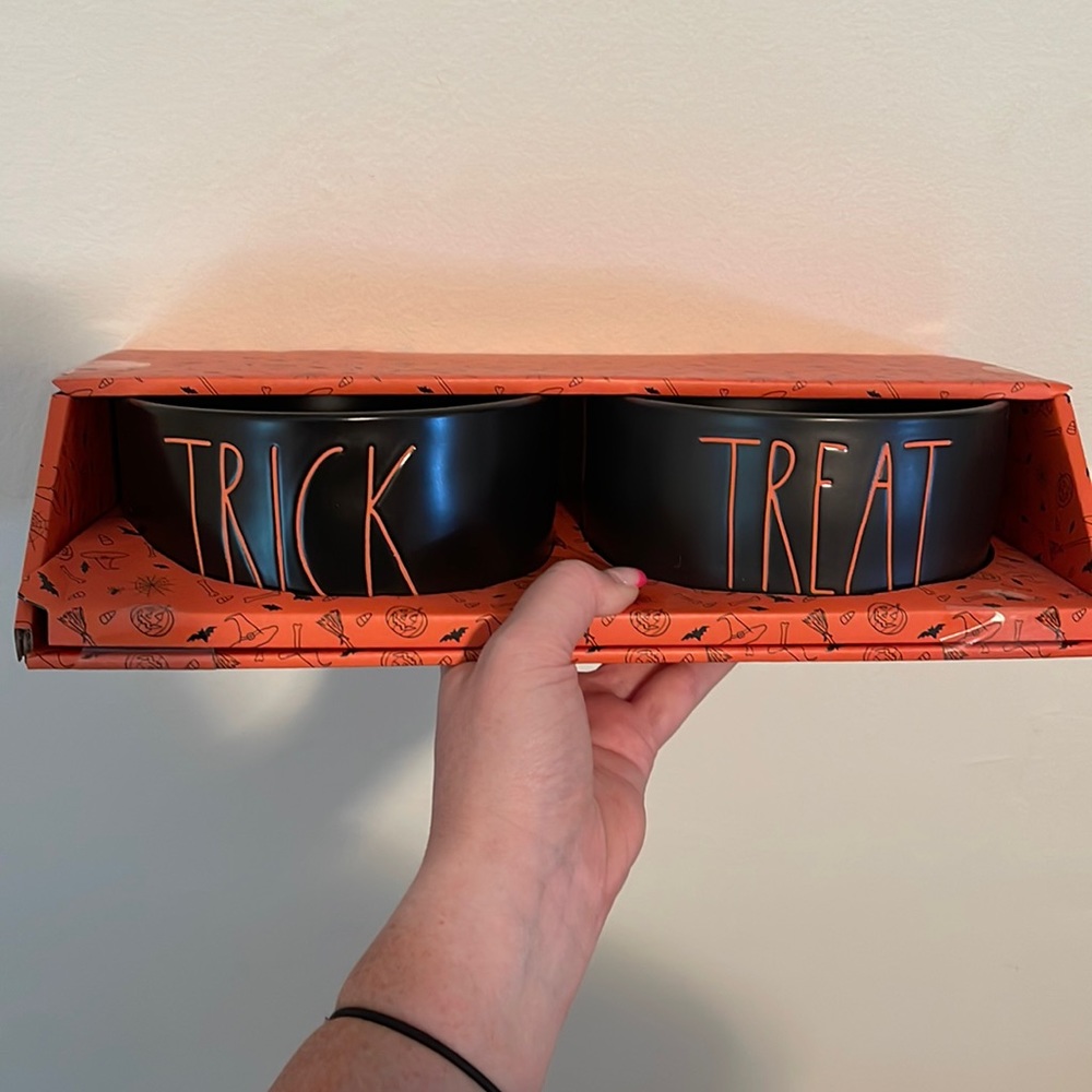 Rae Dunn TRICK TREAT 6” pet bowls